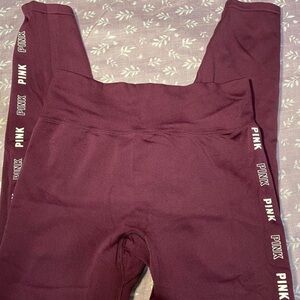 Pink Victoria Secret Burgundy leggings active wear